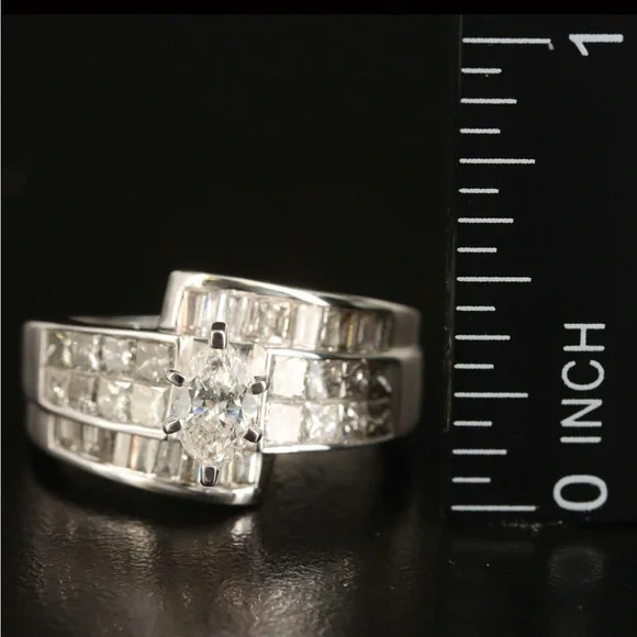 10K White Gold 2.16 CTW Natural Diamond Ring - Picture 2 of 10